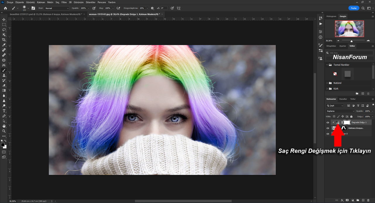 Photoshop ile Havalı Rengarenk Saçlar-14.png